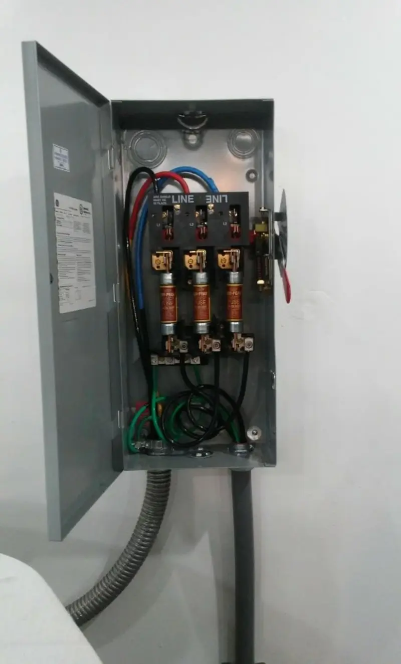 Three-phase disconnect switch installed for Electrical Wiring & Rewiring in Muncie